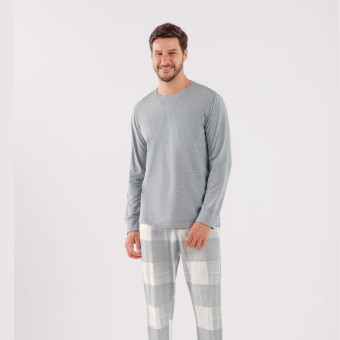 PIJAMA MASCULINO MALHA BLEND XADREZ