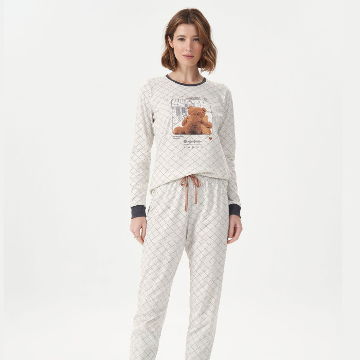 PIJAMA MANGA LONGA MESCLA URSO