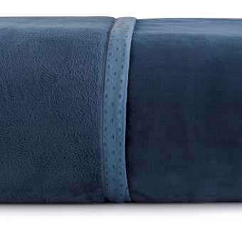 COBERTOR QUEEN 240X260 ALTENBURG AZUL CHEVRON