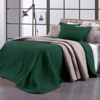 COLCHA KING TOQUE ACETINADO FRISSOM VERDE GRANITO