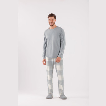 PIJAMA MASCULINO MALHA BLEND XADREZ