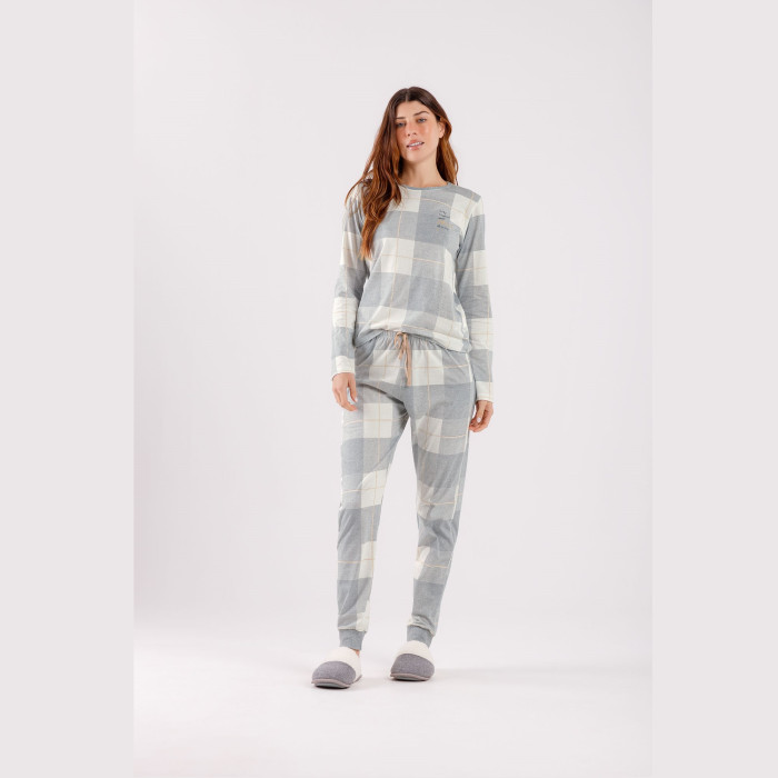 PIJAMA FEMININO MALHA COMFORT XADREZ