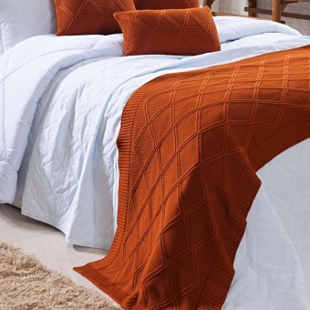 KIT PESEIRA E DUAS ALMOFADAS TORONTO TERRACOTA