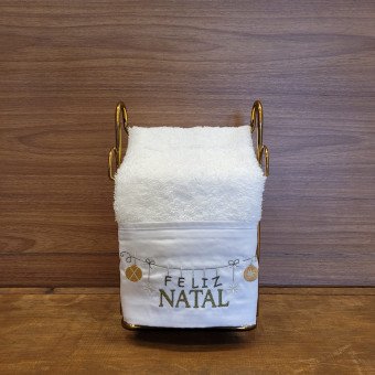 TOALHA LAVABO CORDÃO FELIZ NATAL