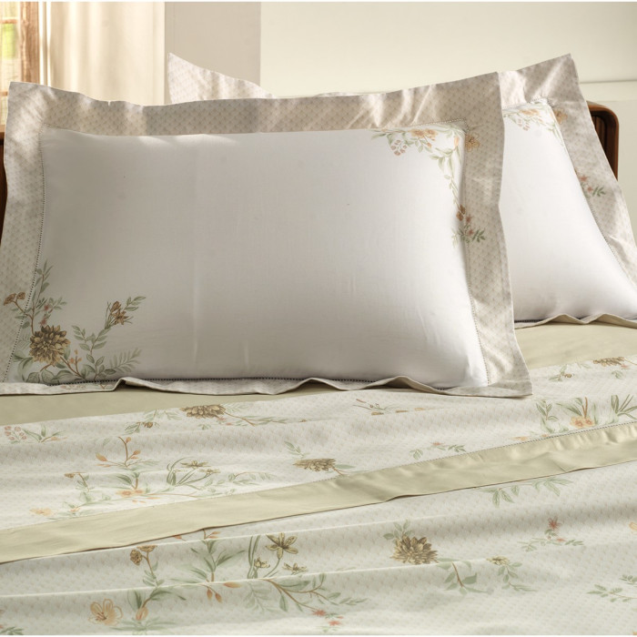 JG LENÇOL QUEEN CETIM SUBLIME PONTO AJOUR FLORALIN