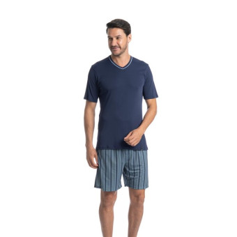 PIJAMA CURTO CLOVIS AZUL COBALTO