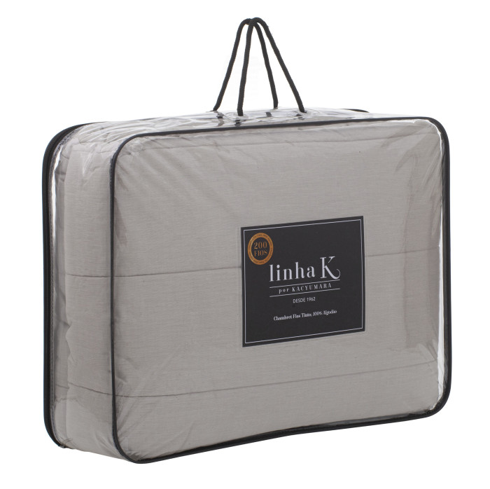COLCHA QUEEN CHAMBRET FIO TINTO SILVER