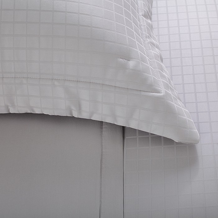 COLCHA KING DAMASK SQUARE CINZA