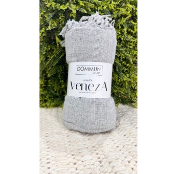 MANTA 180X230 VENEZA PRATA MESCLA