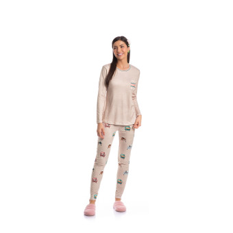 PIJAMA LEGGING CATS VERDE ESCURO