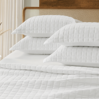 COLCHA QUEEN MALHA FIO PENTEADO BRANCO