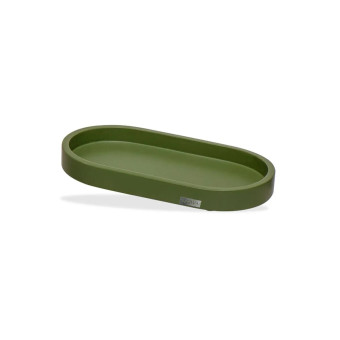 BANDEJA DECORATIVA OVAL FOLHAS VERDES