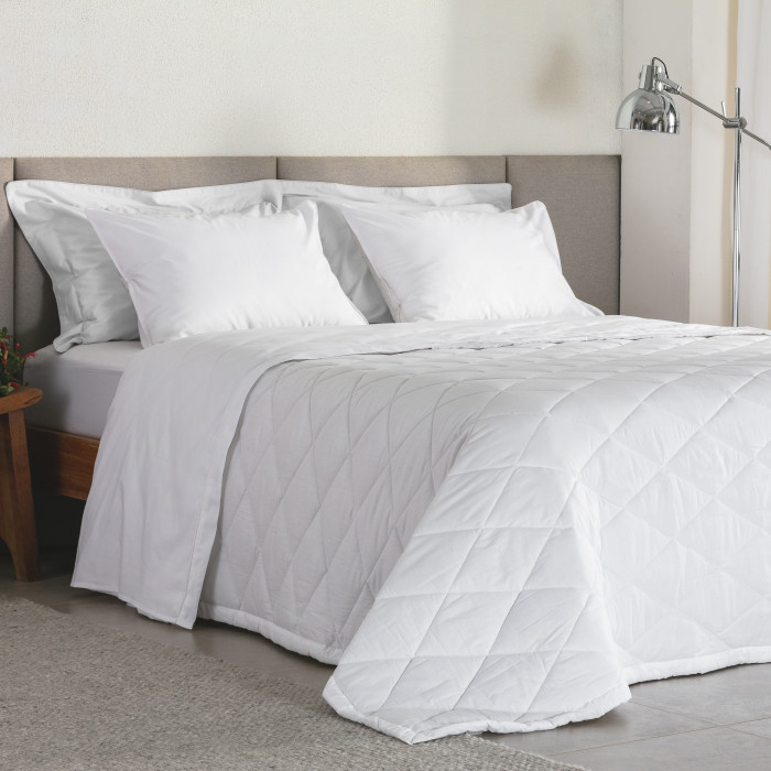 JG LENÇOL CASAL BASIC PERCALLE BRANCO