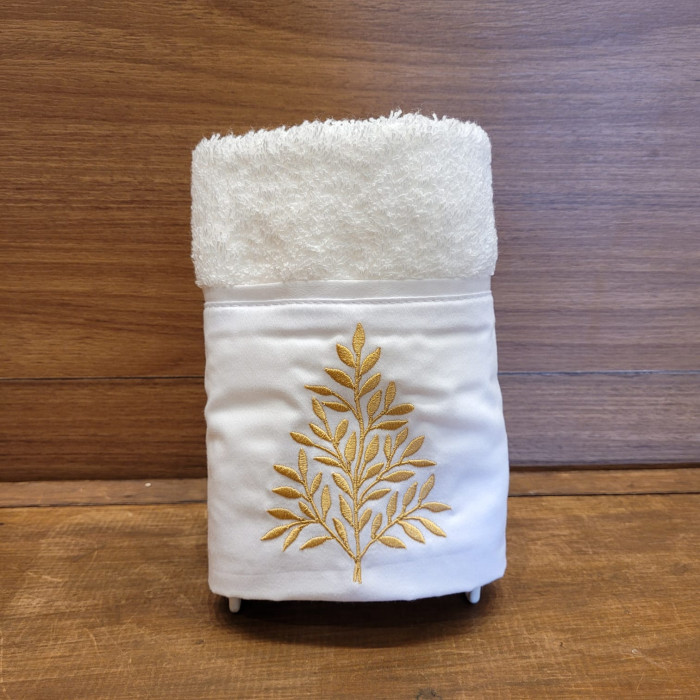 TOALHA LAVABO RAMO DOURADO