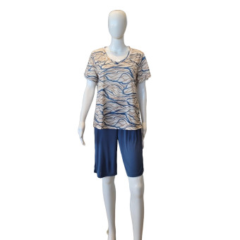 PIJAMA BERMUDA ELEN AZUL MEDIO