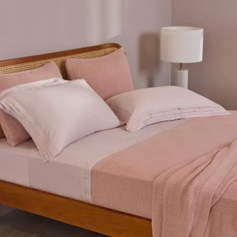 PORTA TRAVESSEIRO 50X70 TRICOT TURIM ROSA