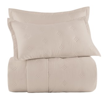 COLCHA CASAL TOQUE ACETINADO ANARRUGA ALMOND