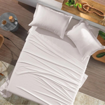 JG LENÇOL SOLTEIRO TOQUE ACETINADO BRANCO