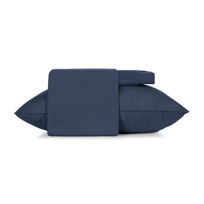 JG LENÇOL SOLTEIRO MALHA FIO PENTEADO AZUL MINIMAL