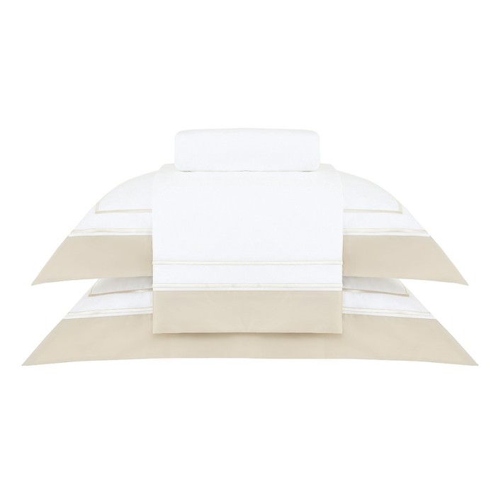 JG LENÇOL KING SAVILE BRANCO/BEGE DUNA