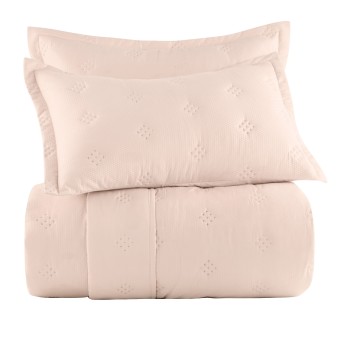 COLCHA QUEEN TOQUE ACETINADO ANARRUGA ROSA STAR