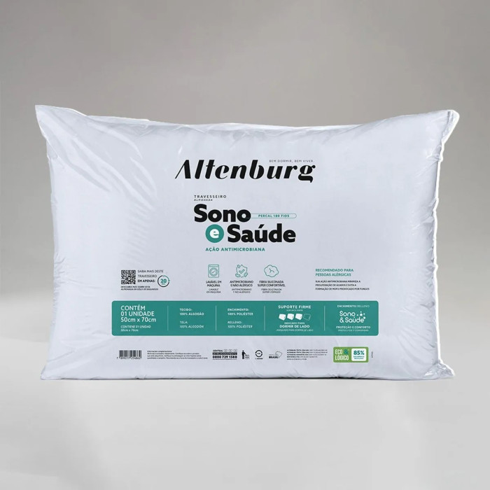 TRAVESSEIRO 50X70 SONO E SAUDE BRANCO