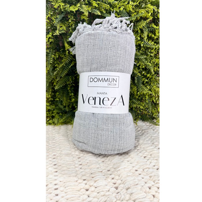 MANTA 180X230 VENEZA PRATA MESCLA