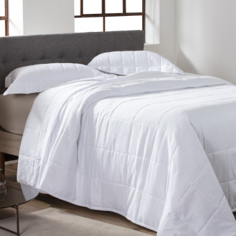 COLCHA QUEEN SATINEE SQUARE BRANCO