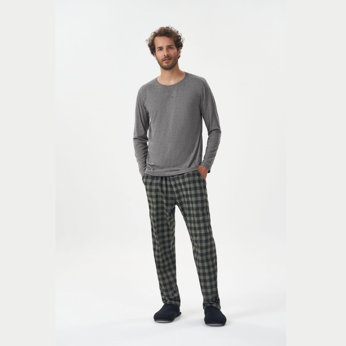 PIJAMA MANGA LONGA MASCULINO XADREZ CHUMBO