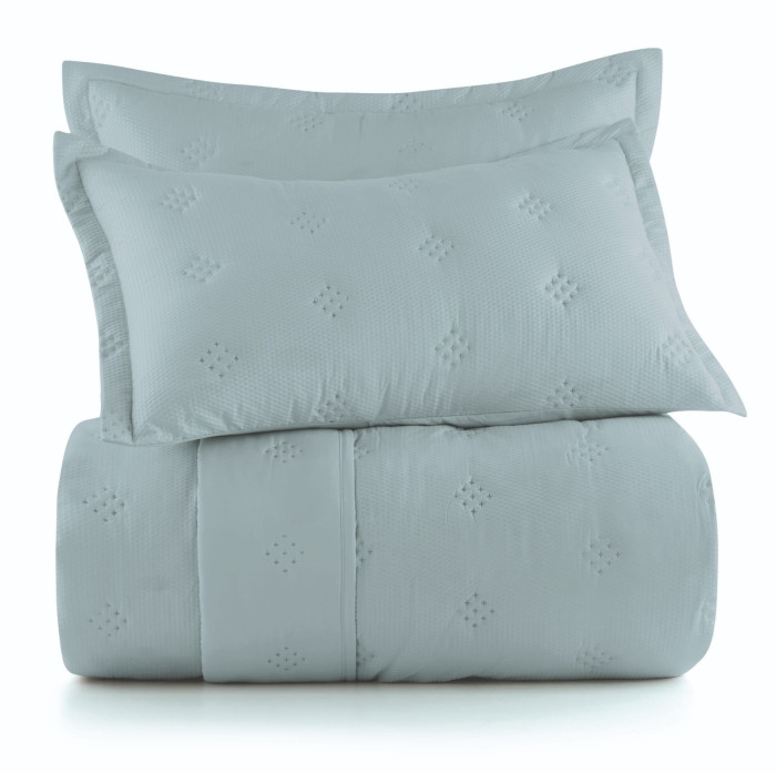 COLCHA CASAL TOQUE ACETINADO ANARRUGA AZUL ETIENNE