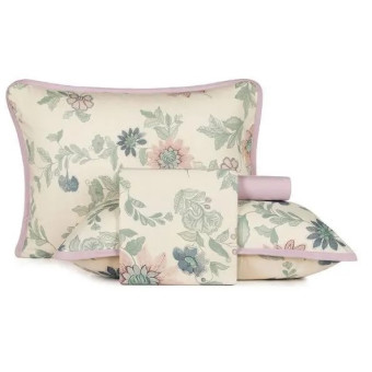 JG LENÇOL KING MALHA FIO PENTEADO PRETTY GARDEN