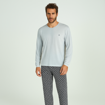 PIJAMA LONGO LUCAS CINZA ESCURO