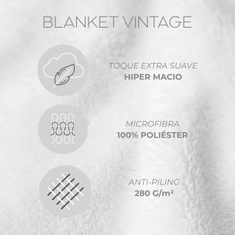 COBERTOR QUEEN 220X240 BLANKET VINTAGE VICHY FEND