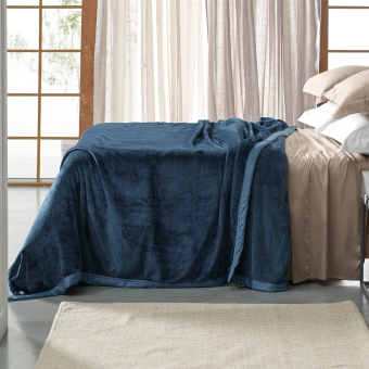COBERTOR QUEEN 240X260 ALTENBURG AZUL CHEVRON