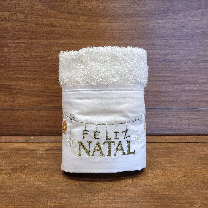 TOALHA LAVABO CORDÃO FELIZ NATAL