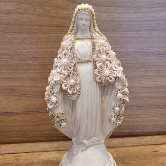 NOSSA SENHORA DAS GRACAS MANTO APLIQUE 20CM CAFE