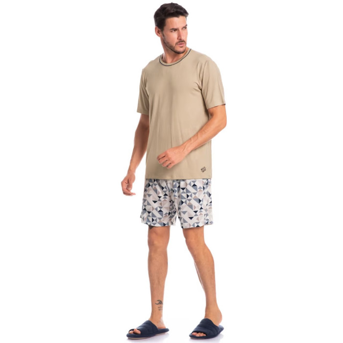 PIJAMA CURTO JOAQUIM LISTRADO AZUL