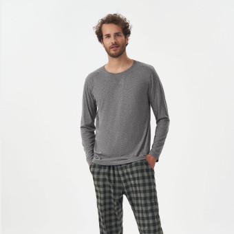 PIJAMA MANGA LONGA MASCULINO XADREZ CHUMBO