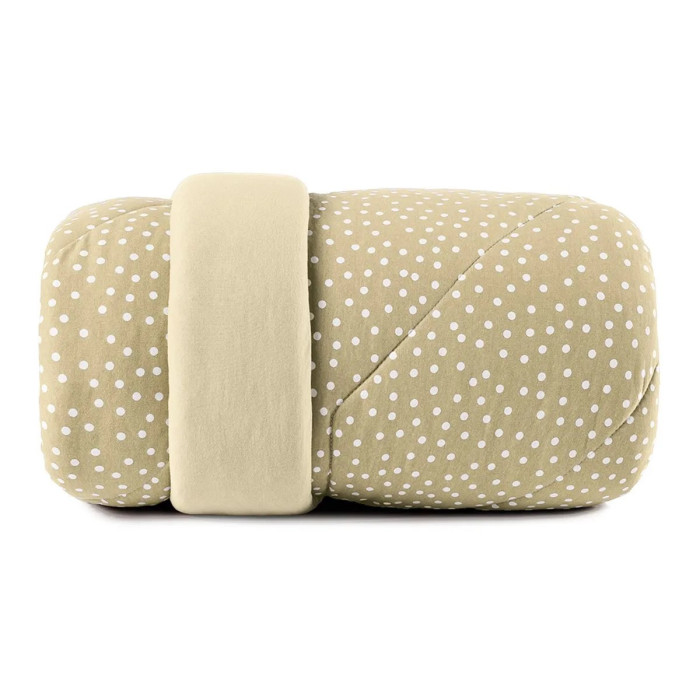 EDREDOM QUEEN MALHA FIO PENTEADO BITS BEGE