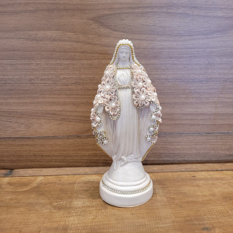 NOSSA SENHORA DAS GRACAS MANTO APLIQUE 20CM CAFE