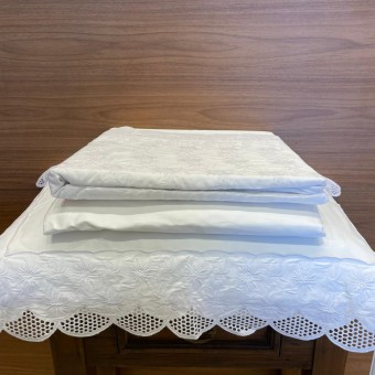 JG LENÇOL QUEEN EDELWEISS BRANCO