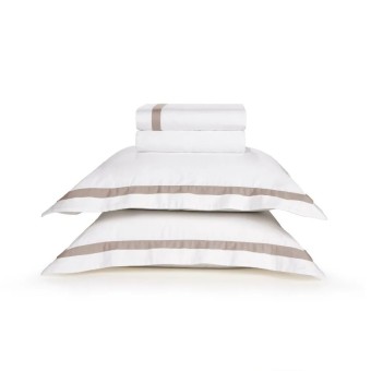 JG LENÇOL CASAL VERCELLI BRANCO/NOCCIOLA