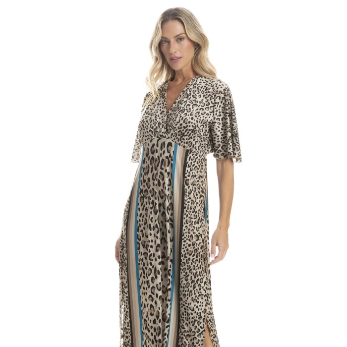 KAFTAN LONGO OLIVIA B PRETO/BEGE