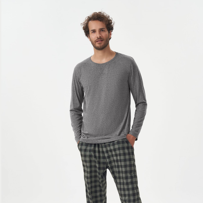 PIJAMA MANGA LONGA MASCULINO XADREZ CHUMBO