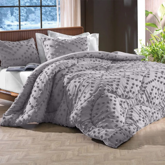 EDREDOM QUEEN BLEND SENSE DOTS GREY