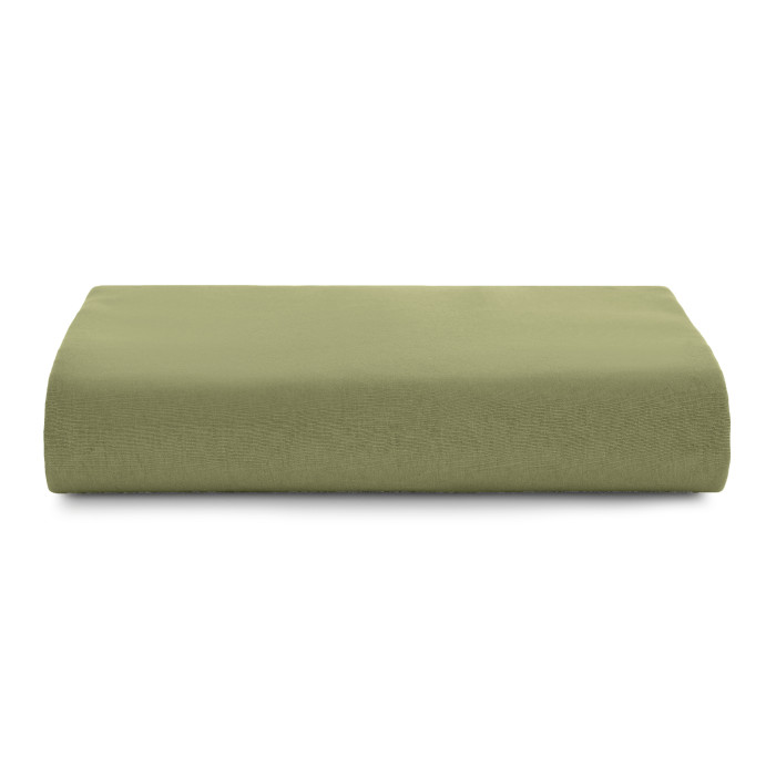 LENÇOL SOLTEIRO MALHA FIO PENTEADO VERDE TEA
