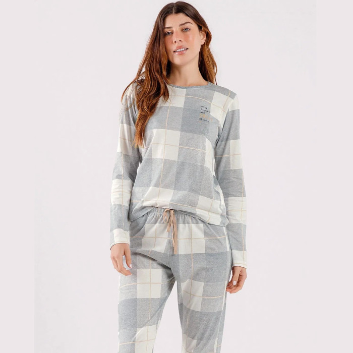 PIJAMA FEMININO MALHA COMFORT XADREZ