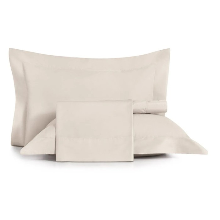 JG LENÇOL KING LUX 200 FIOS BEGE DELAVÊ