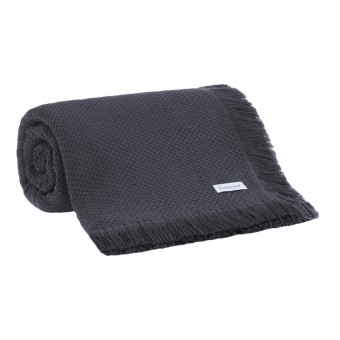 COLCHA SOLTEIRO 160X220 JACQUE C/FRANJA GRAFITE