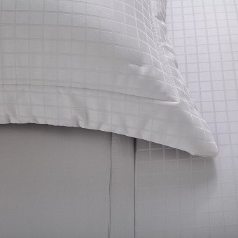 COLCHA QUEEN DAMASK SQUARE CINZA